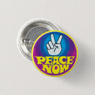 Chapa Redonda De 2,5 Cm Paz Ahora Groovy Estilo Retro Hippie