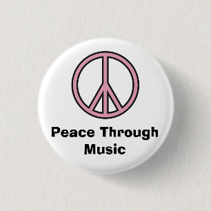 Chapa Redonda De 2,5 Cm Paz con música