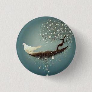 Chapa Redonda De 2,5 Cm Peace Dove y Pearl Tree