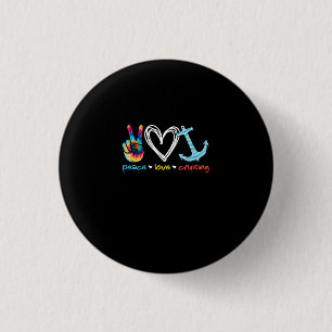 Chapa Redonda De 2,5 Cm Peace Love Cruising Ship Floating Ocean Tie Dye