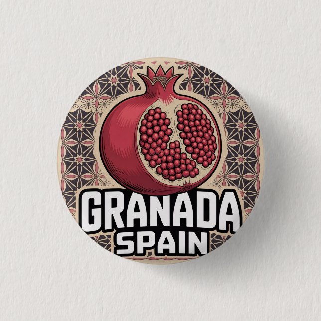 Chapa Redonda De 2,5 Cm Pegatina de Granada España (Anverso)