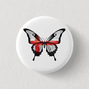 Chapa Redonda De 2,5 Cm Pegatina de la bandera de la mariposa de la cola d