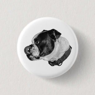 Chapa Redonda De 2,5 Cm Pegatina sombreada de Bulldog