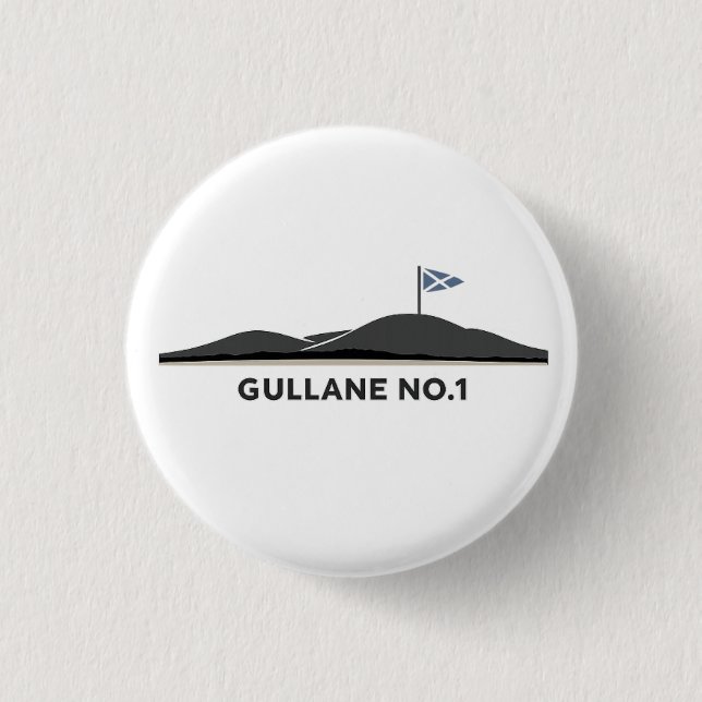 Chapa Redonda De 2,5 Cm Pelota de golf Gullane Escocia (Anverso)