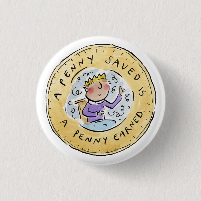 Chapa Redonda De 2,5 Cm Penny Saved (Anverso)