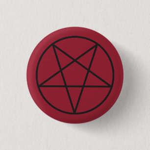 Chapa Redonda De 2,5 Cm Pentagram negro