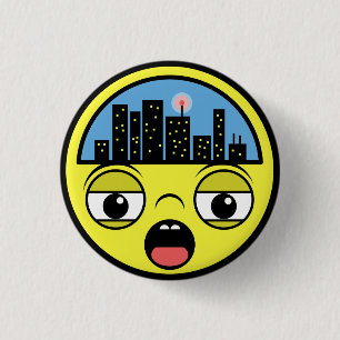 Chapa Redonda De 2,5 Cm Pequeña ciudad soñolienta