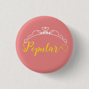 Chapa Redonda De 2,5 Cm Pequeña Señorita Corona Popular Personalizada