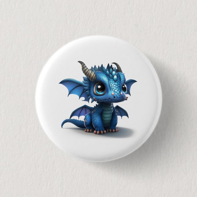 Chapa Redonda De 2,5 Cm Pequeño Dragón (Anverso)