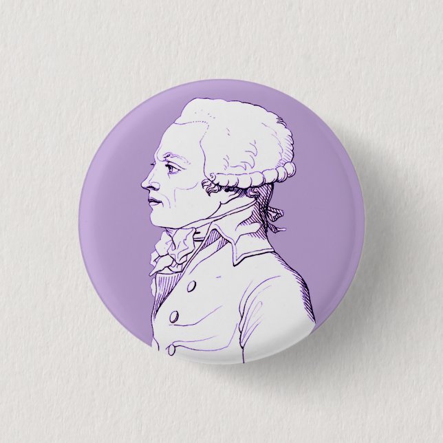 Chapa Redonda De 2,5 Cm Perfil de Robespierre en Lavender (Anverso)