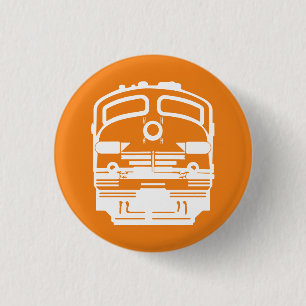 Chapa Redonda De 2,5 Cm Perfil del motor del tren blanco en el fondo del N