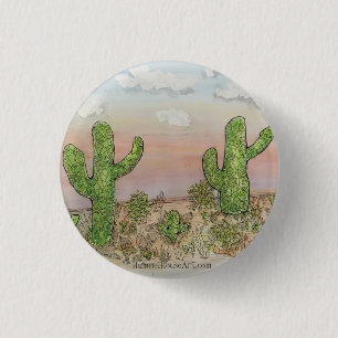 Chapa Redonda De 2,5 Cm Perno de los cielos del desierto del cactus