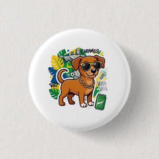 Chapa Redonda De 2,5 Cm Perro caramelo brasileño