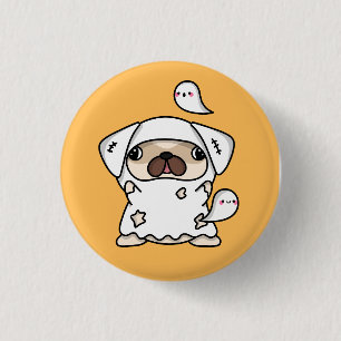Chapa Redonda De 2,5 Cm Perro fantasma de Halloween
