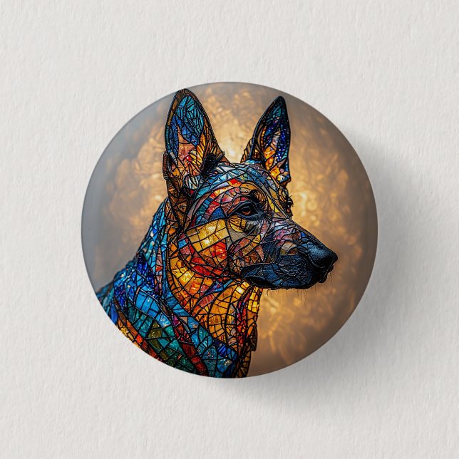 Chapa Redonda De 2,5 Cm Perro pastor alemán (Anverso)