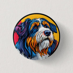 Chapa Redonda De 2,5 Cm Perro que ilustra una creatividad vibrante