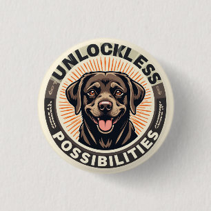 Chapa Redonda De 2,5 Cm Perro que simboliza el optimismo y las posibilidad