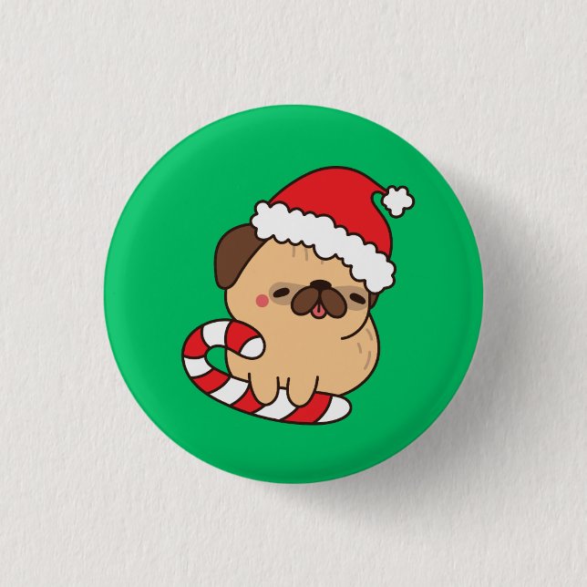 Chapa Redonda De 2,5 Cm Perro Santa (Anverso)