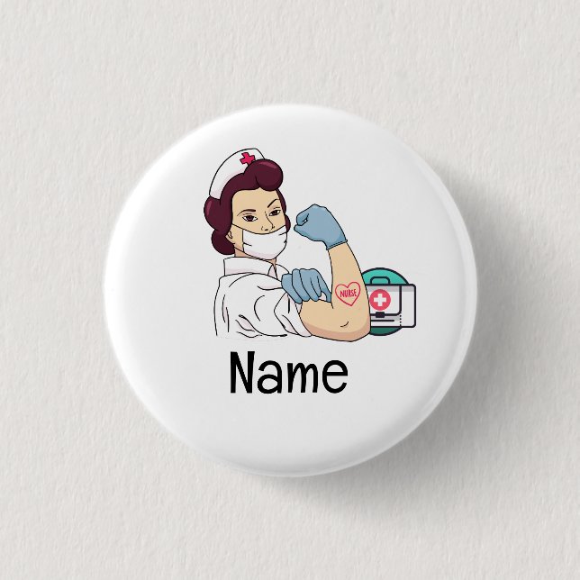 Chapa Redonda De 2,5 Cm Personal médico de enfermería (Anverso)