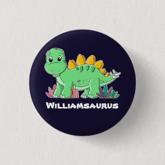 Chapa Redonda De 2,5 Cm Personalised Stegosaurus Dinosaur