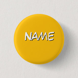 Chapa Redonda De 2,5 Cm Personaliza con nombre amarillo