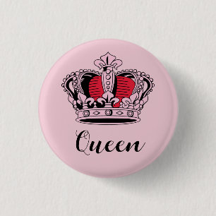 Chapa Redonda De 2,5 Cm Personalizable Princesa Reina Corona