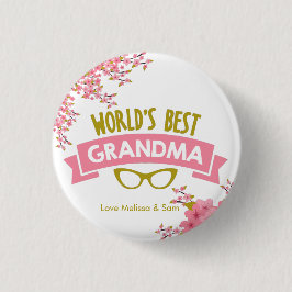 Chapa Redonda De 2,5 Cm Personalización de la mejor abuela del mundo
