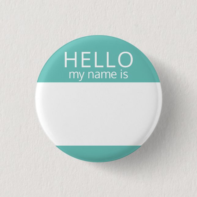 Chapa Redonda De 2,5 Cm Personalizado Blank HELLO Mi Nombre Es Insignia (Anverso)