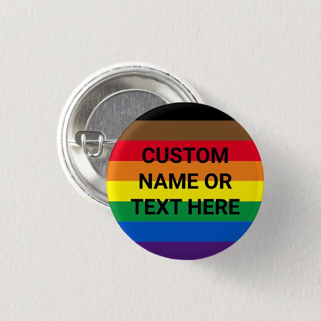 Chapa Redonda De 2,5 Cm Personalizado de bandera inclusivo del Orgullo Gay (Anverso y reverso)