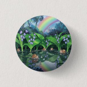 Chapa Redonda De 2,5 Cm Personalizado de caracol arcoiris