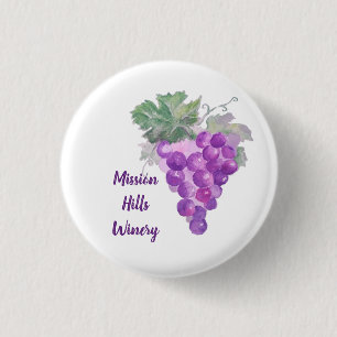 Chapa Redonda De 2,5 Cm Personalizado  de clúster de uva morada color agua