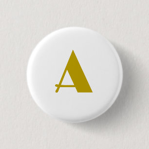 Chapa Redonda De 2,5 Cm Personalizado de color dorado Monograma Letra inic