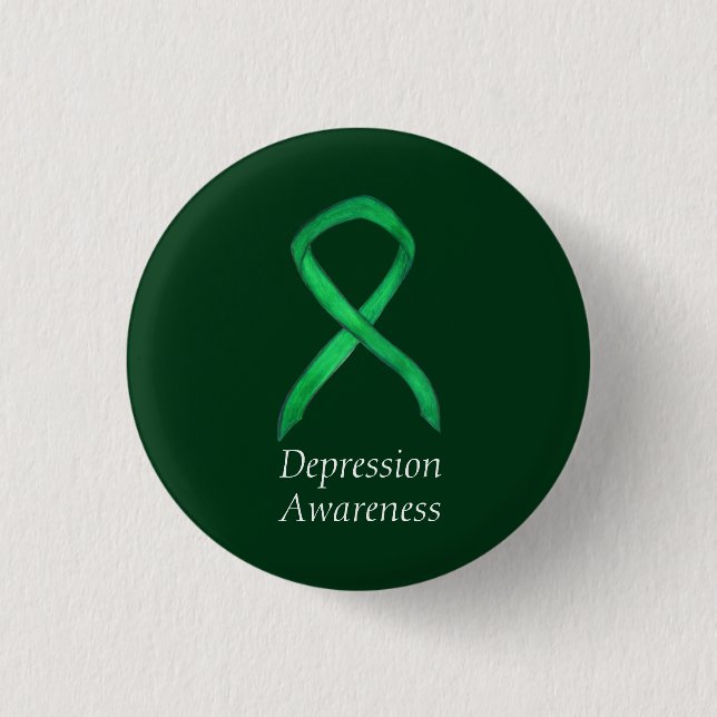Chapa Redonda De 2,5 Cm Personalizado de Concienciación sobre la Depresión (Anverso)