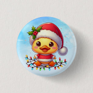 Chapa Redonda De 2,5 Cm Personalizado de pato de Navidades particulares Sa