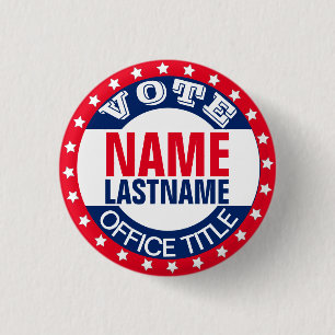 Chapa Redonda De 2,5 Cm Personalizado de plantilla de campaña en blanco
