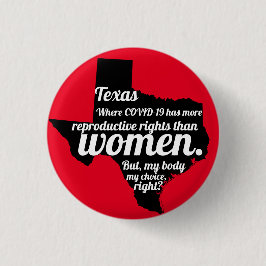 Chapa Redonda De 2,5 Cm Personalizado de Virus Feminista de Texas