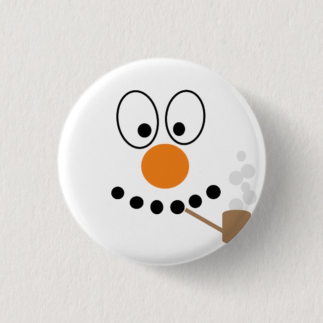 Chapa Redonda De 2,5 Cm Personalizado divertido Snowman enfrenta a Navidad (Anverso)
