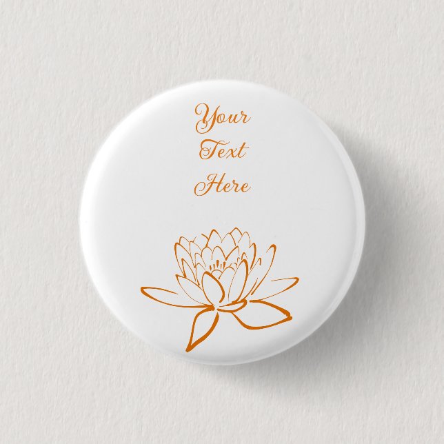 Chapa Redonda De 2,5 Cm Personalizado elegante de flores de Lotus (Anverso)
