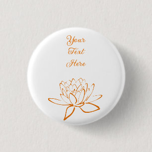 Chapa Redonda De 2,5 Cm Personalizado elegante de flores de Lotus