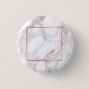 Chapa Redonda De 2,5 Cm Personalizado Elegante Rosa Gold Marble Blank Plan