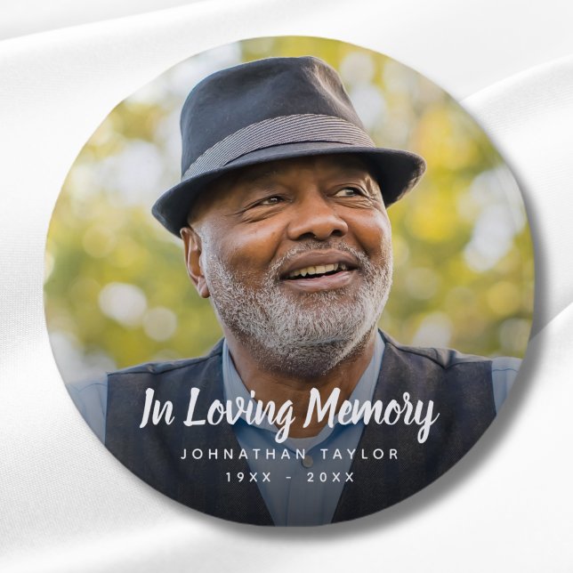 Chapa Redonda De 2,5 Cm Personalizado Foto Homenaje conmemorativo personal ("In Loving Memory" Photo Memorial Button)