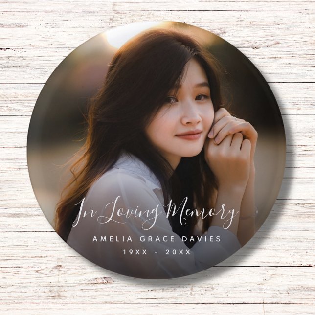Chapa Redonda De 2,5 Cm Personalizado Foto Homenaje conmemorativo personal (Custom Photo Memorial Pin)