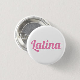 Chapa Redonda De 2,5 Cm Personalizado Latina rosa y blanco texto lindo