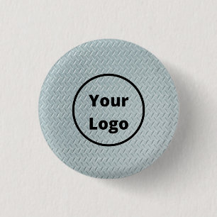 Chapa Redonda De 2,5 Cm Personalizado logotipo impresión metalizado gris