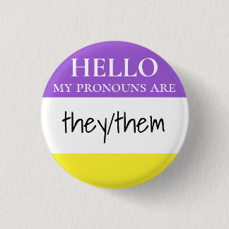 Chapa Redonda De 2,5 Cm Personalizado Nonbinario Hello My Pronouns son
