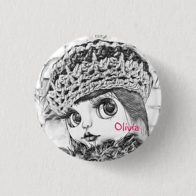 Chapa Redonda De 2,5 Cm Personalizado, personal, cumpleaños (Anverso)