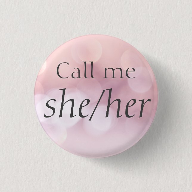 Chapa Redonda De 2,5 Cm Personalizado Pronouns (Anverso)