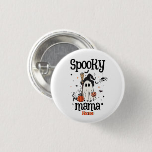 Chapa Redonda De 2,5 Cm Personalizado Spooky Mama Halloween - Fantasma, Ga