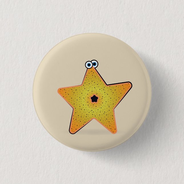 Chapa Redonda De 2,5 Cm Personalizado Starfish (Anverso)