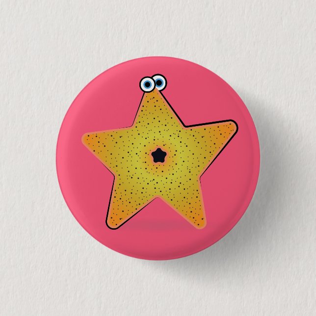 Chapa Redonda De 2,5 Cm Personalizado Starfish (Anverso)